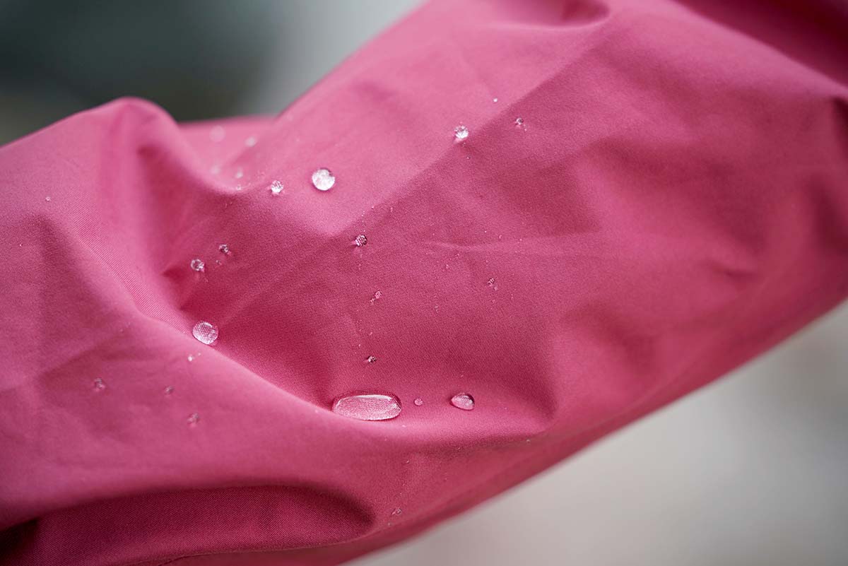 Black Diamond Liquid Point rain jacket (water beading up on DWR)